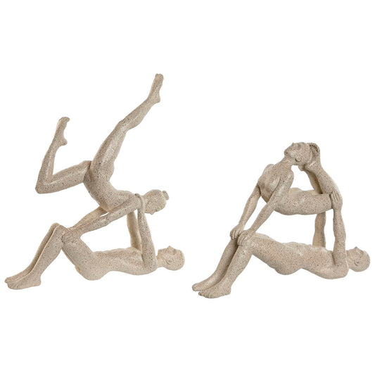 Koristehahmo Home ESPRIT Valkoinen Yoga 29 x 8 x 30 cm (2 osaa)